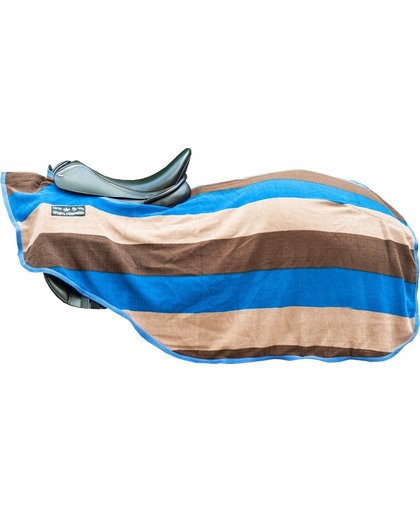 Zweetdeken -Colour stripes- met klittenbandsluiting blauw/ beige/ donk