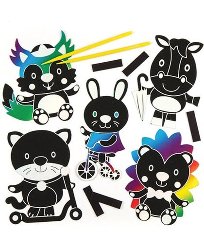 Kraskunstmagneten met als thema dieren in de lente voor kinderen   Leuke knutsel- en decoratiesets voor in de lente voor jongens en meisjes (10 stuks per verpakking)