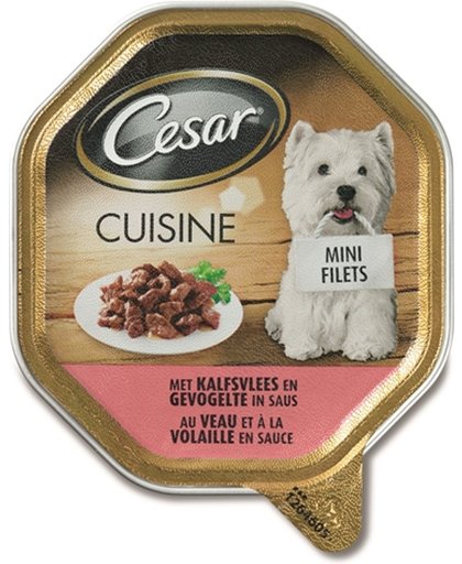 Cesar Cuisine - Mini Filets - Kalf/Gevogelte in Saus - Hondenvoer - 12 x 150 g