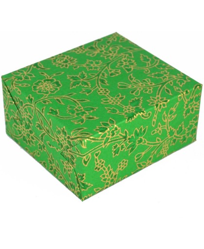 20 stuks Huwelijksbedankjes Trouwbedankjes Cadeaudoosjes met schitterende print (9,5x8,5x4,5cm) - groen