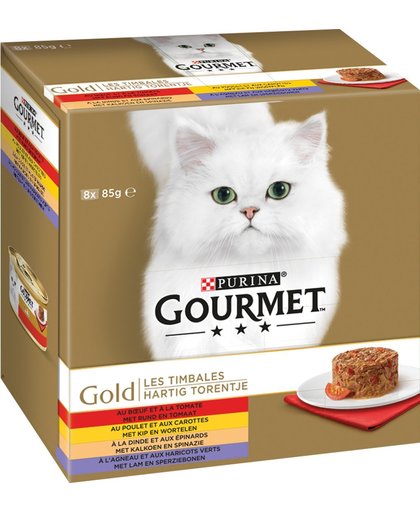 Gourmet Gold Hartig Torentje - 48 pack - Mix Verpakking - 6 x (8 x 85) gr