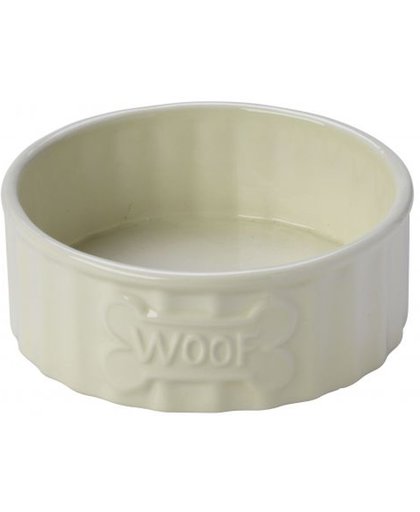 House of paws voerbak hond woof bot creme 11x11x4 cm