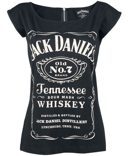 Jack Daniel&apos;s Old No.7 Back Zip Girls shirt zwart
