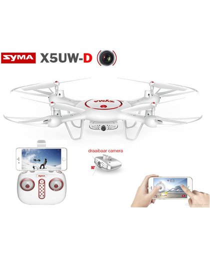 Syma X5uw-D Drone / Quadcopter (draaibaar camera) + (hovermode functie) HD Live FPV camera - App control functie  Original