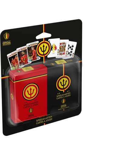Speelkaarten Rode Duivels - Belgian Red Devils Playing Cards Duopack Original and Action Image - WK Belgie