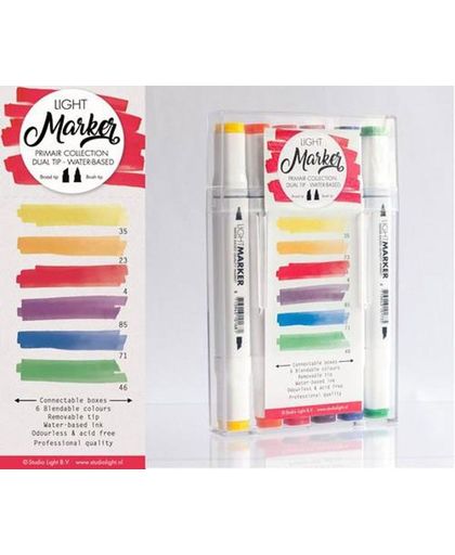 Dual Tip Markers - mengbare kleuren - Totaal 42 Kleuren in 7  aansluitbare Dozen