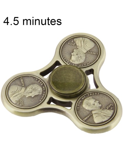 Cents patroon Fidget Spinner Toy Stress rooducer Anti-Anxiety Toy voor Children en Adults, 4.5 Minutes Rotation Time,  Silicon Nitride Ceramics Beads Bearing, Three Leaves(Army Green)