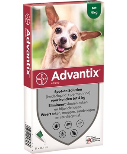 Bayer Advantix Spot On 100/500 1 ml 4 pip 4-10 Kg