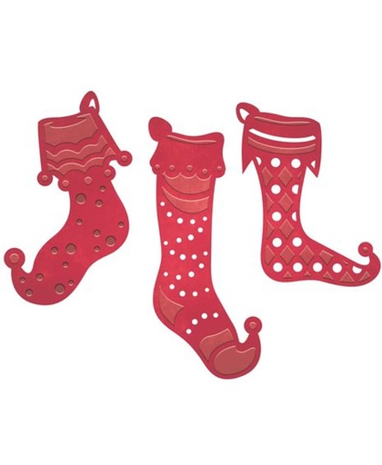 Spellbinders - Holiday Collection - D-Lites Die - Stocking Trio. S3-221