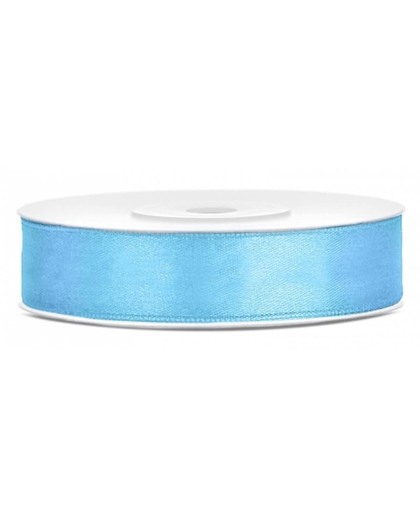 Satijn sierlint lichtblauw 12 mm - Satijn decoratie lint