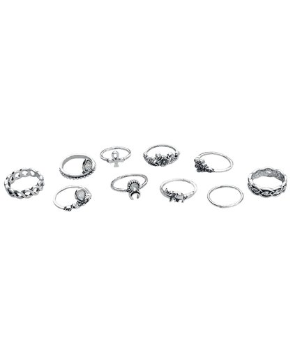 Wildkitten® Bohemian Ring Set Ring zilverkleurig