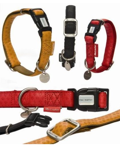 Beeztees Hondenhalsband - MacLeather - Rood - M - 35-50 cm