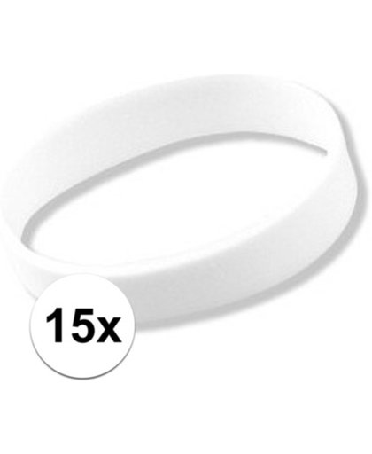 15x Siliconen armbandjes wit