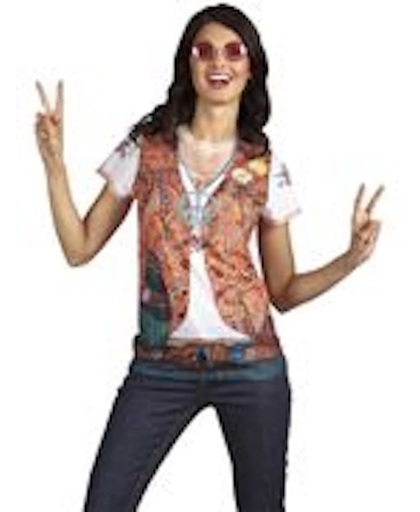 Carnaval 3D fotoprint t shirt Hippie Girl in de maat S/ M