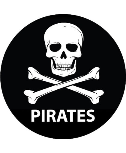 Zwarte piraten sticker 14,8 cm