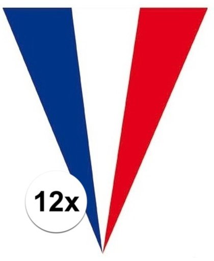 12x Frankrijk vlaggenlijnen / slingers 5 meter
