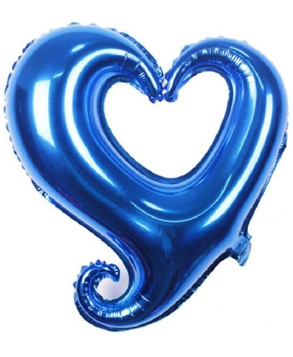 Folieballon Fantasie hart blauw 45 cm