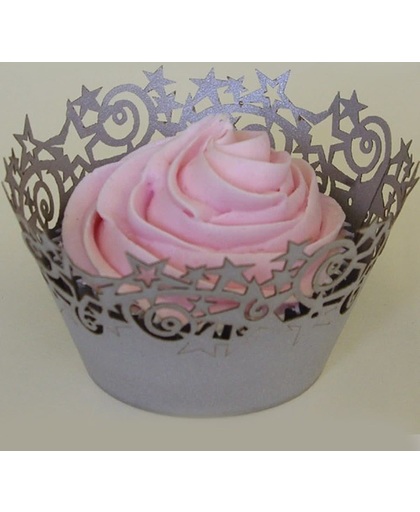 PME Stars Cupcake Wrappers Silver pk/12