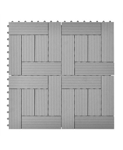 vidaXL Terrastegels 11 stuks 30 x 30 cm WPC 1 m2 (grijs)
