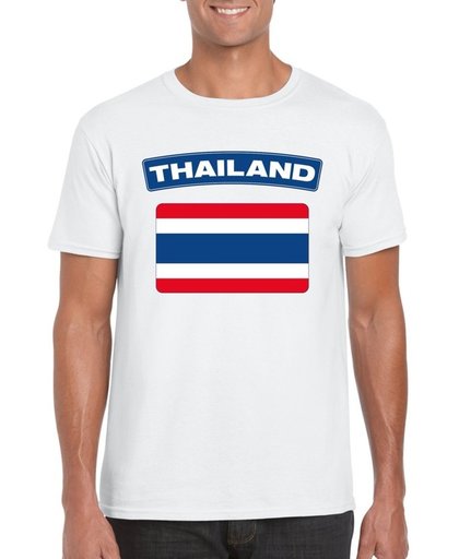Thailand t-shirt met Thaise vlag wit heren 2XL