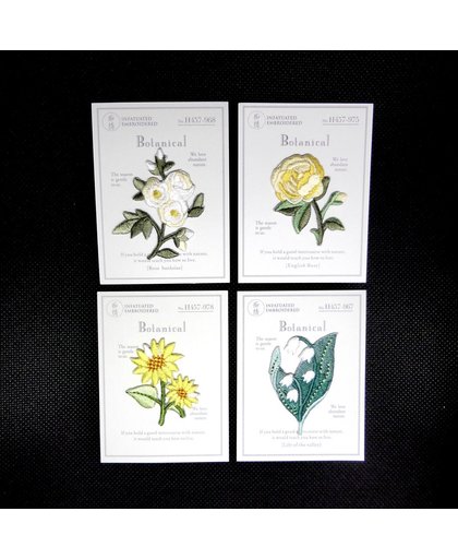Strijk embleem ‘Deluxe bloem geel kadopatch set (4)’ – stof & strijk applicatie
