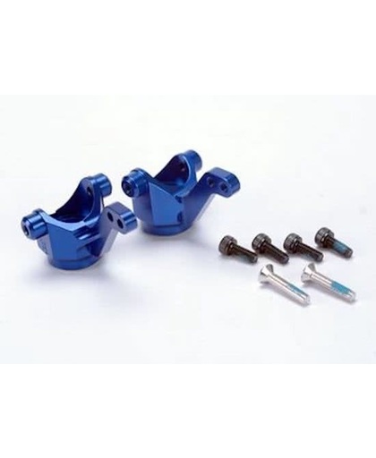 Steering blocks/ axle housings, blue-anodized 6061-T6 alumin
