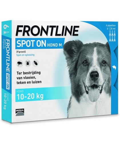 Frontline Spot-On M Anti vlooienmiddel - Hond - 10 tot 20 kg - 6 pipetten