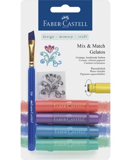 Gelatos aquarelkrijt Faber-Castell 4 kleuren metallic