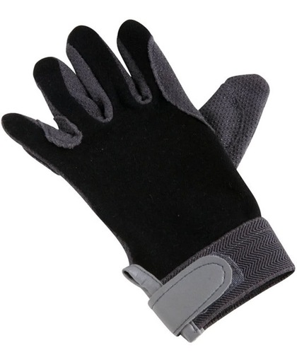 Handschoenen rug fijn katoen XS zwart grijs