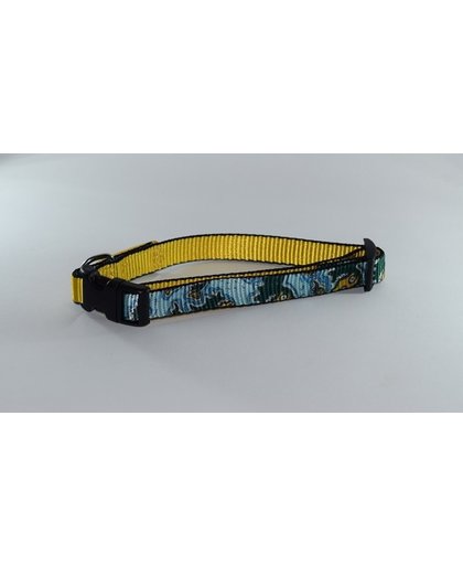 Hondenhalsband- blauw draakje- XS-1 cm x 22 <gt/> 34 cm
