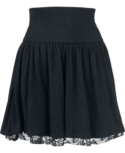Rotterdamned Floral Lace Skirt Rok zwart