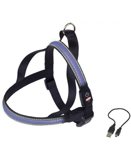 Nobby Verlicht Tuig - Hond - Oplaadbaar - Buikband: 80 tot 100 cm - Borstband: 56 cm - Blauw