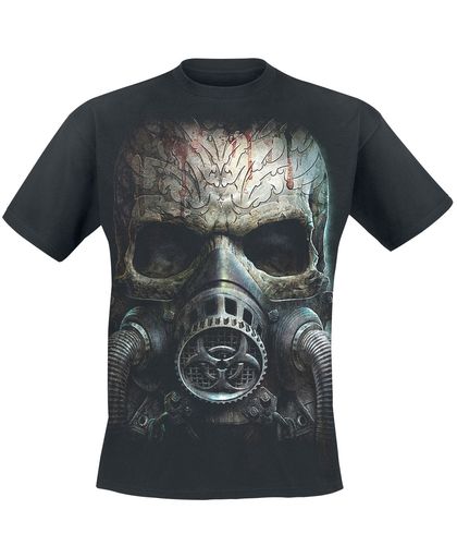 Spiral Bio-Skull T-shirt zwart