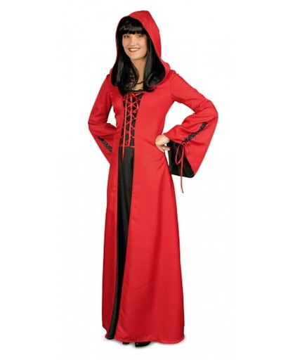 Middeleeuwse rode jurk met capuchon 36/38
