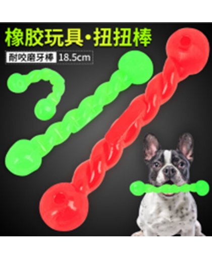 Rubber staafje 18,5 cm voor de hond en puppy - Groen