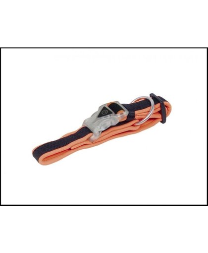 Nobby - Halsband - Met LED - Flash Mesh Preno - Neon Oranje - XS/S(25 tot 35 cm) - 3 standen - tot 300 meter zichtbaar