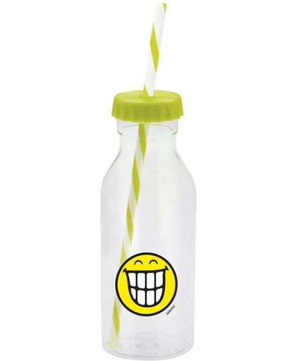 Zak!Designs Smiley Waterfles - Soda - Incl Rietje - 55 cl Emoticon Teeth - Groen