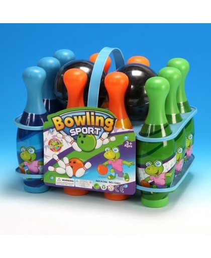 Bowlingset met 10 gekleurde kegels