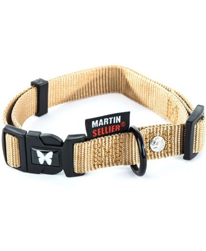 Martin sellier halsband voor hond nylon beige verstelbaar 25 mmx45-65 cm