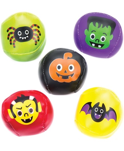 Mini softballen Halloween voor kinderen. Leuke halloweencadeautjes voor zakgeldprijzen - Perfect voor in feesttasjes voor kinderen (5 stuks per verpakking)