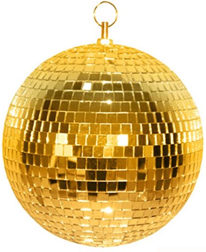 Gouden discobal 20 cm - Feestdecoratievoorwerp - One size