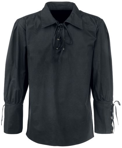 Medieval Laced Shirt Overhemd zwart