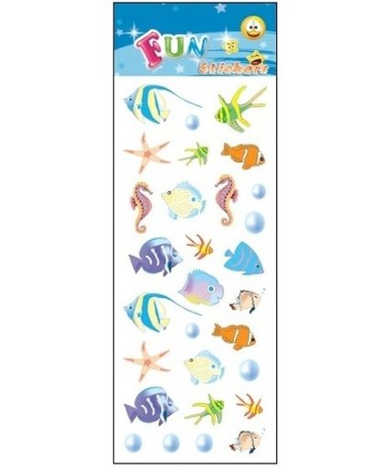Stickervel tropische vissen - 31 x 11 cm - stickers