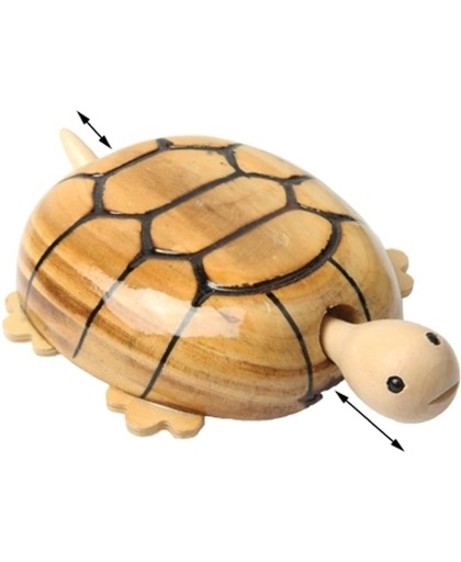 Hand Carved houten Tortoise hout Turtle Toy / Huis Decoration met 4 Wheels