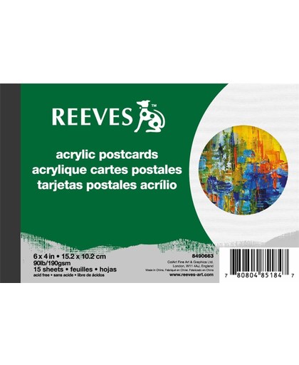Reeves acrylverf blok formaat postkaart