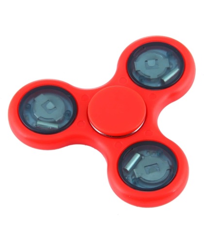 Fidget Spinner Toy Tri-Spinner Stress rooducer Anti-Anxiety Toy met LED licht voor Children en Adults, 1.5 Minutes Rotation Time, Big Steel Beads Bearing + ABS materiaal(rood)