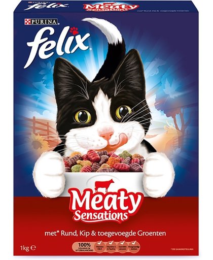 FELIX Meaty Sensations - Kat - Volledig droogvoer - 2 x 1 kg