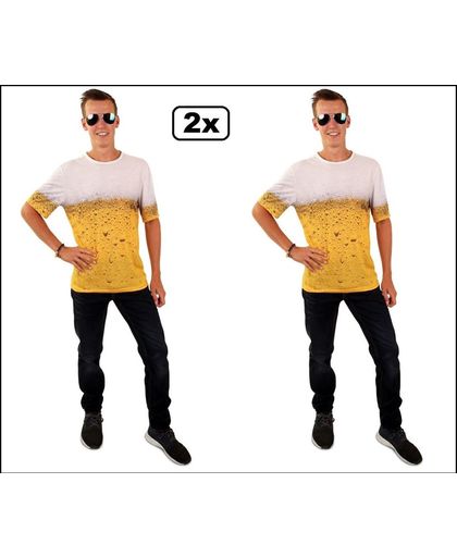 2x Bier t-shirt maat XL