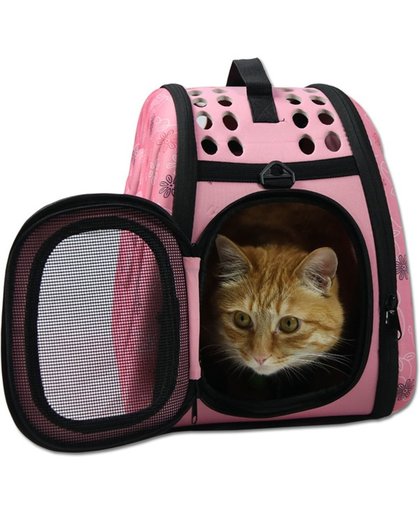 Vouwbare Schoudertas voor Kleine Huisdieren - Neem uw Huisdier Overal Mee Naartoe - Outdoor Pet Carrier - Roze