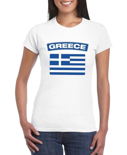 Griekenland t-shirt met Griekse vlag wit dames M